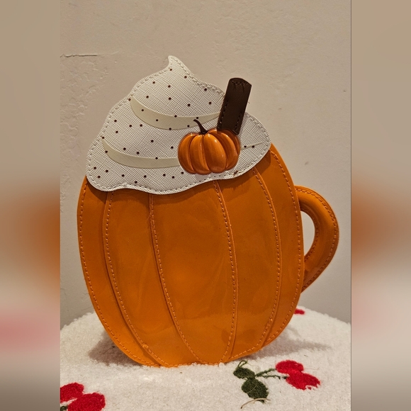 Bath & Body Works Handbags - Bath & Body Works Pumpkin Orange Handbag with Cream Top